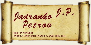 Jadranko Petrov vizit kartica